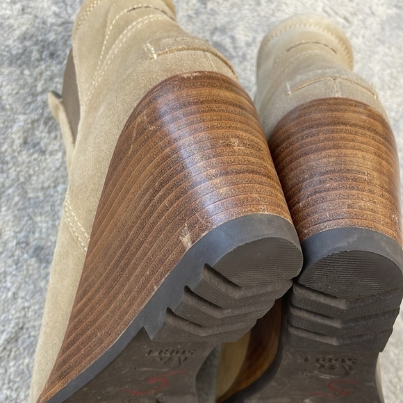 Sorel After Hours Chelsea Wedge Ankle Boots Tan Beige Suede Sz 9 - Picture 14 of 16